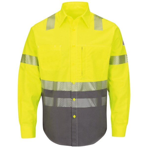 Bulwark Fr Uniform Button Down Shirt Hi Vis Work Shirt