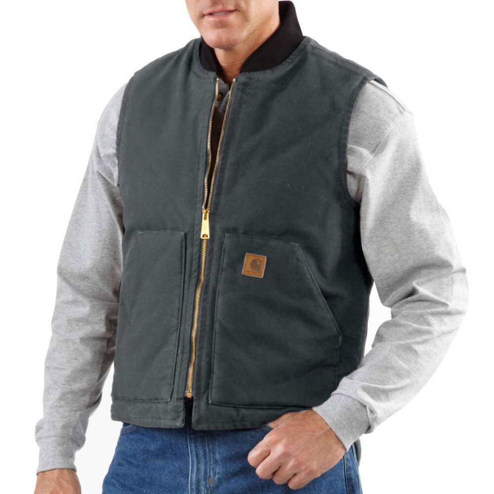 carhartt washed duck insulated hooded vest